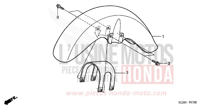 AILE AVANT de Shadow VT125C NOIR (NH1) de 2006
